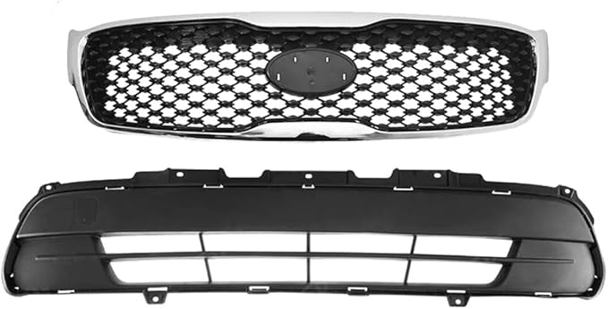 Front Bumper Cover Kit Compatible with 2016 2017 2018 K-i-a Sorento LX EX With Fog Lights