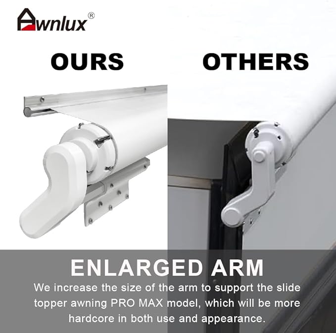 Awnlux Slide Topper Awning PRO MAX - White Modular Slide Out Awning Kit Slide Out Protection for RVs, Travel Trailers, 5th Wheels, and Motorhomes-16' (15'7" Fabric)