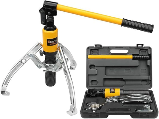 Hoteche 5-Ton Hydraulic Bearing Puller - Self-Contained Gear/Wheel Bearing Removal Tool | 2/3 Jaw Compatible | for Truck/Auto/Industrial Use