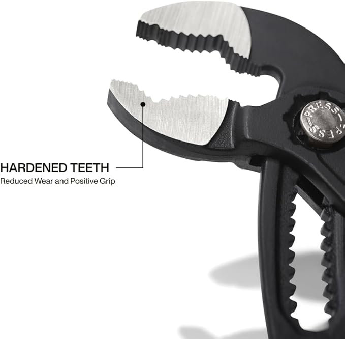 Klein Tools D50512B 12-Inch Adjustable Pliers, Quick-Adjust Klaw Pump Pliers, V-Jaw, Hardened Teeth for Maximum Torque