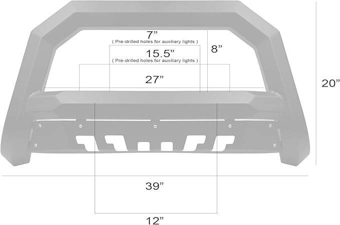 Armordillo 8712382 Rayden Series Bull Bar - Matte Black Fits 2019-2024 Dodge Ram 1500