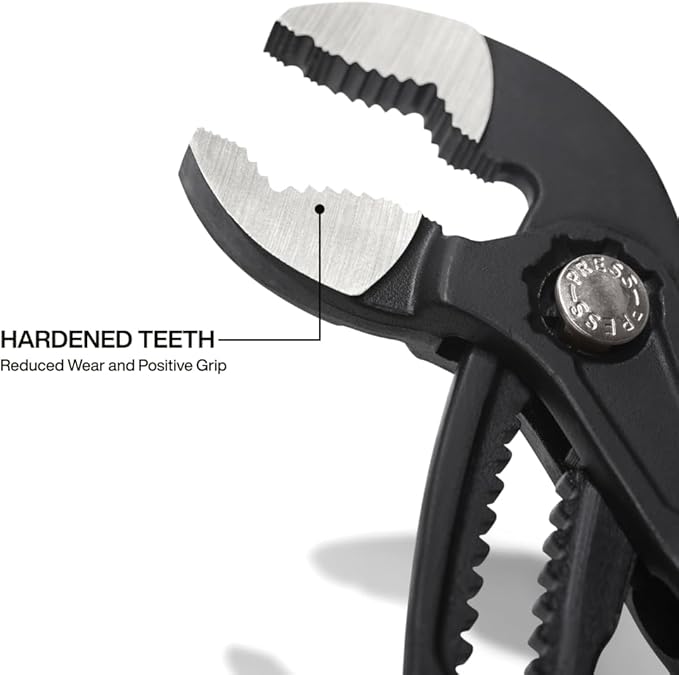 Klein Tools D5057B 7-Inch Adjustable Pliers, Quick-Adjust Klaw Pump Pliers, Compact Design with V-Jaw and Hardened Teeth for Maximum Torque