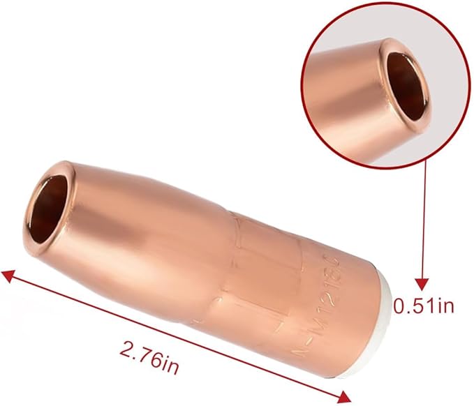 5PK Nozzle N-M1218C 1/2" ID 1/8" Recess AccuLock MDX Fits Miller MDX-250 EZ-Select MIG Welding Guns Part