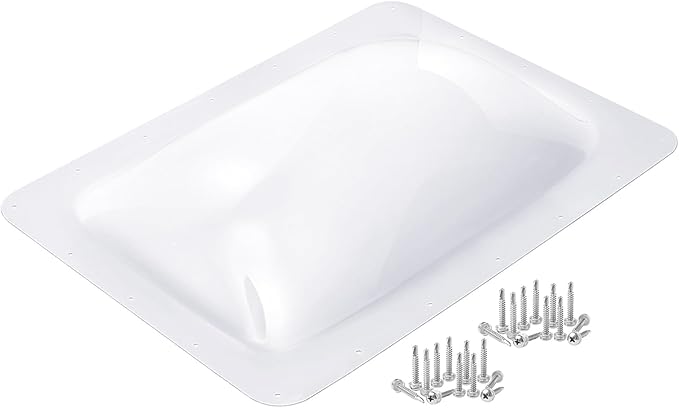 XMK 18" x 26" RV Skylight Replacement, Camper RV Skylight Cover Outer Dome Fit 14" x 22" Shower Roof Openings for Camper Food Truck Motorhome Travel Trailer, Replace# SL1422W (14"x22", White)