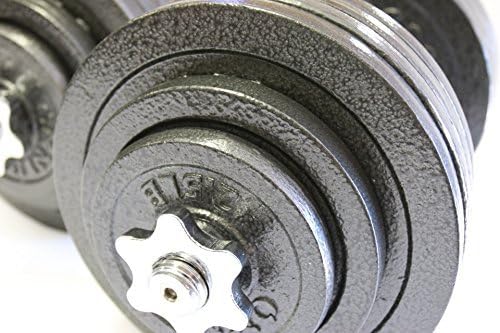 TELK – Adjustable Dumbbell Set – Home Gym Weight Set with Baked Enamel Cast Iron Plates – Space-Saving Free Weights for Strength Training