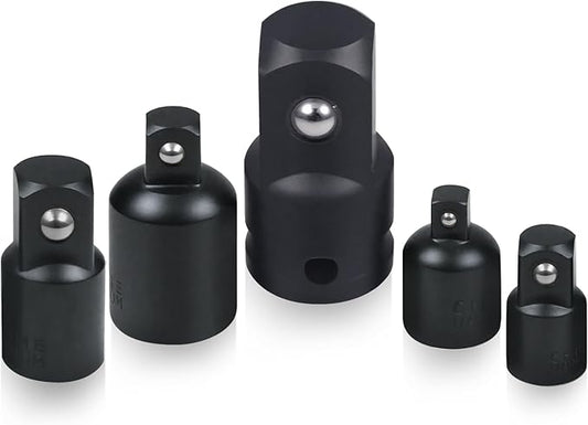 Utoolmart 5 Piece Impact Socket Adapter Set, 1/4" - 3/8" - 1/2" - 3/4" Impact Driver Conversions Conversion Kit & Socket Reducer, Locking Socket Adapter Set, Cr-Mo