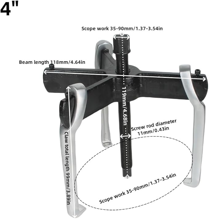 2 Jaw 3 Jaw Gear Puller, Heavy Duty Pulley Puller,Car Accessories Gear Bearing Flywheel Pulley Removal Tool,Gear Removal Tool Gear Puller (4inch)