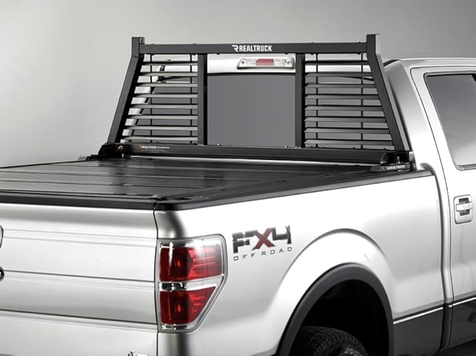 RealTruck BACKRACK Half Louvered Rack Frame Only | Black, No Drill | 147LV | Fits 1999-2025 Ford F-250/F-350/F-450; 2017-2025 Ford F-550