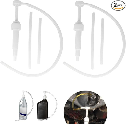 2-Pack 8cc Transfer Fluid Pump for Standard Quart Bottles - Lower Unit Gear Oil Pump and Hand Transfer Pump, Gear Oil Transfer Pump, Transmission and Differential Fluid (28mm), White