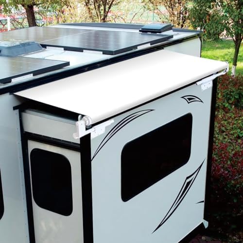 Dulepax RV Slide Awning Kit - White, 9'3'' (8'7'' Fabric) for 5th Wheels, Travel Trailers and Motorhomes