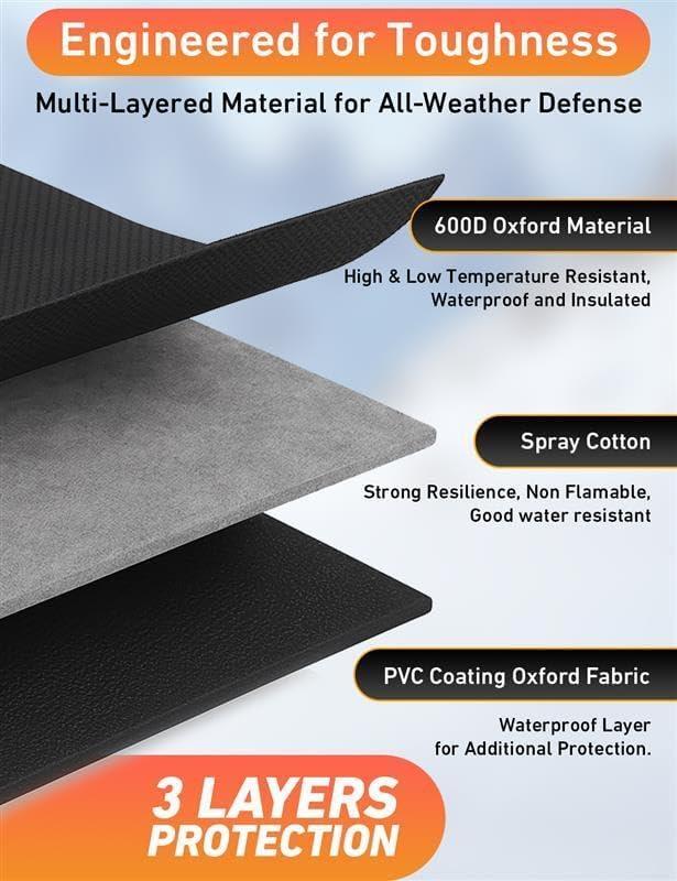 EcoNour Car Snow Cover Compatible for Hyundai Santa-Fe | Windshield Cover for Ice and Snow with S-Hook Straps | Heavy-Duty 600D Oxford Winter Car Cover, Waterproof & Anti-Slip