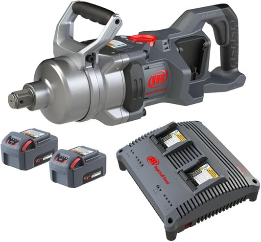 Ingersoll Rand W9491-K2E 20V High-torque 1" Drive Cordless Impact Wrench Kit, 2600 ft-lbs Nut-busting Torque, 2 Batteries and Charger, Standard Anvil
