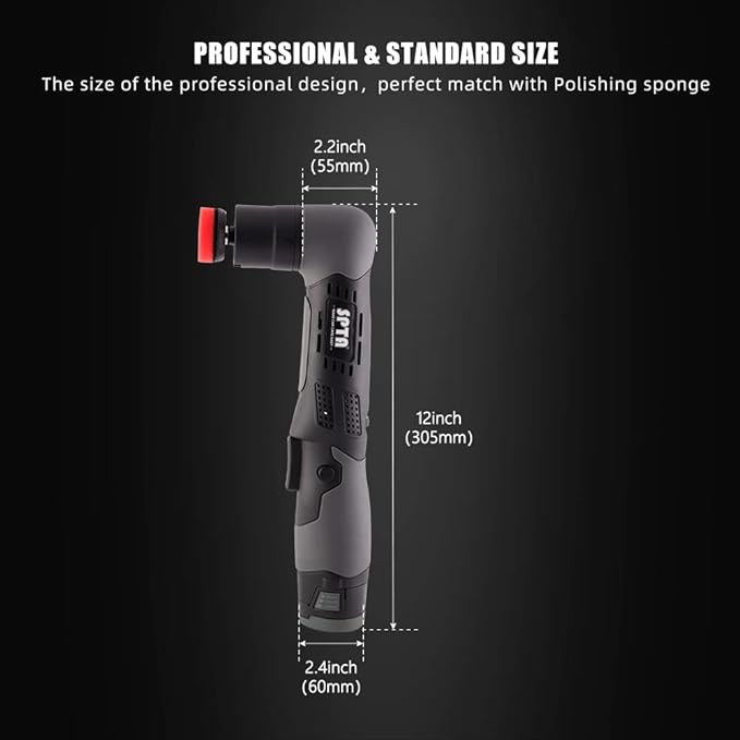 SPTA Cordless Mini Car Polisher 12V Scratches Killer Car Polisher RO/DA Cordless Polisher with Polishing Pad for Polishing, Sanding and Cleaning (Sets 1)