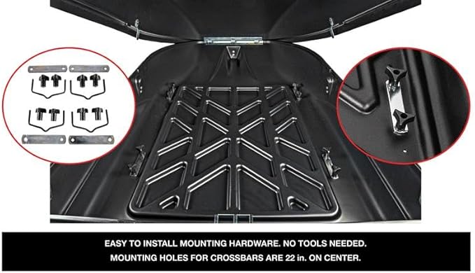 JEGS Rooftop Cargo Carrier for Car Storage - Large Roof Rack Cargo Carrier - Front Hinge/Rear Lock - Rear Opening Weatherproof Storage - Made in USA - 18 Cubic Ft - 110 Lb Capacity - Aero Design