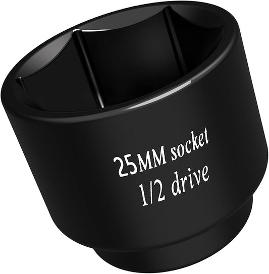 1/2 driver 25mm socket Oil Filter socket wrench 6 Point impact Remove Axle Nut tool
