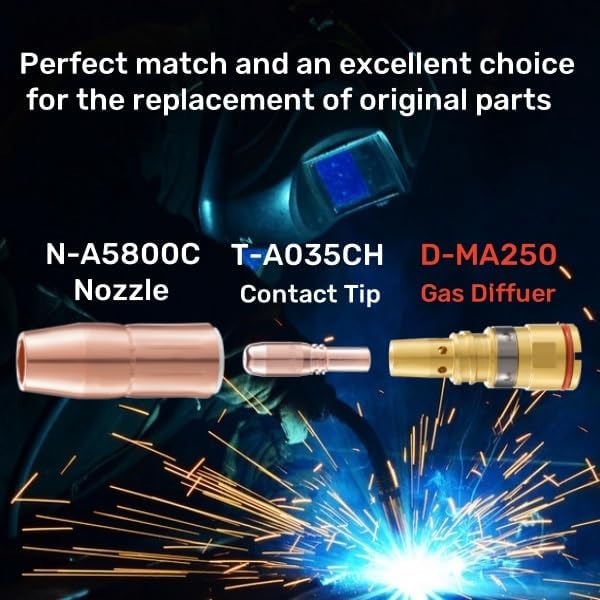 MIG Welding Gas Diffuser D-MA250 for Miller AccuLock S Diffuser Fits Bernard Style MDX-250 MIG Gun (2-PK)