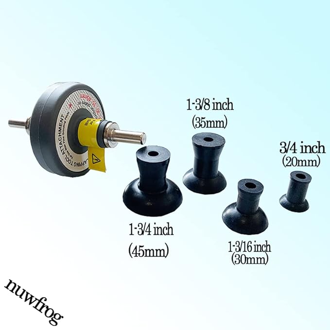 Valve Lapping Tool Attachment for use with Fine Grinding Paste Auto Repair Tool Parts kit for Engine Valve Lapper or Drill Valve Grinding Kit with 4 Suction Plates in（20,30,35,45mm）