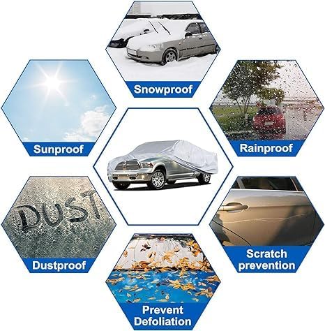 Truck Cover Waterproof Custom Fit GMC Sierra 1500-3500 Crew 5.5'/5.75'(1998-2025), 6 Layers Heavyweight Pickup Car Cover Outdoor Indoor Sun UV Rain Snow Wind Protection.