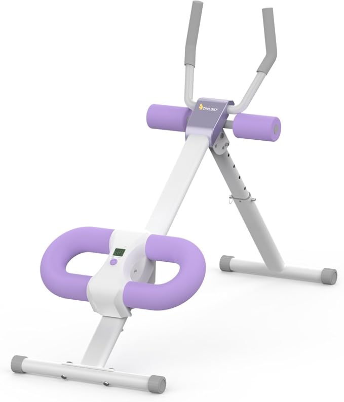 Ab Machine, Adjustable Ab Trainer Machine for Abs Workout at Home Gym, Foldable, Knee Protection, Abdominal Trainer for Stomach Workout