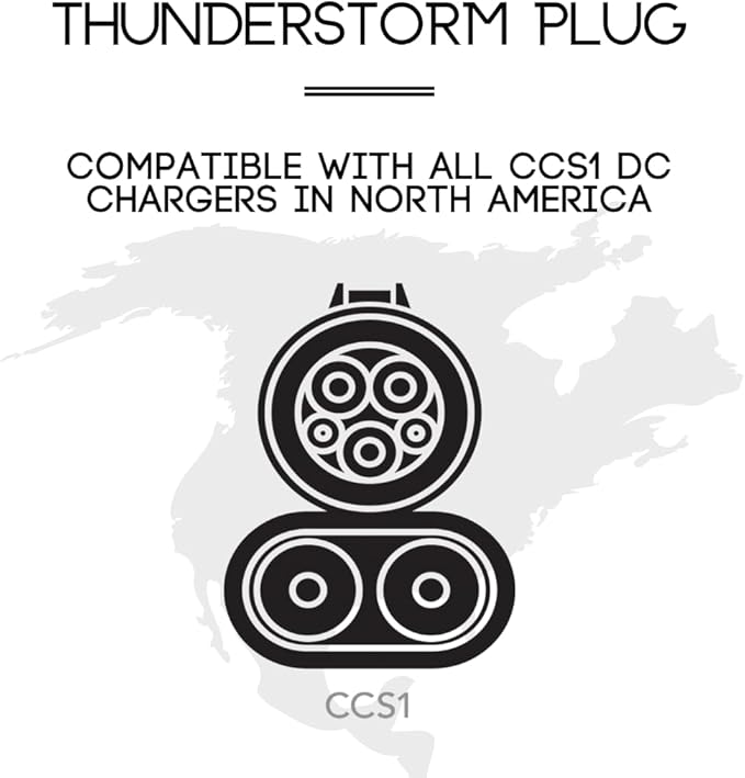 A2Z EV CCS1 Charger To NACS Vehicle | DC | Compatible with Tesla Vehicles & NACS vehicles | UL2252/CSA-C22.2 Certified | The Thunderstorm Plug