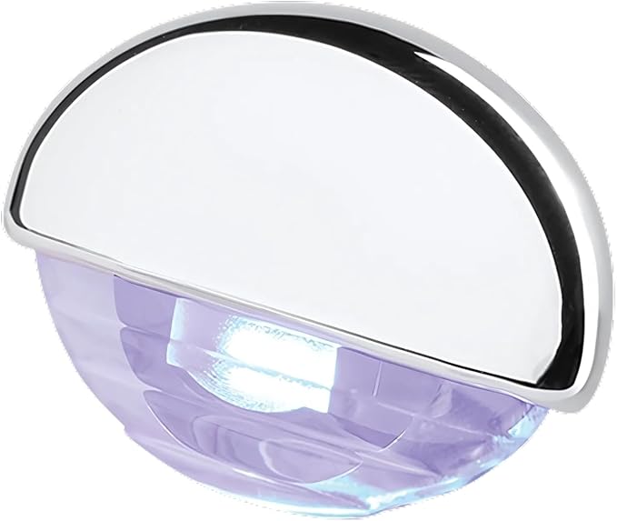SEAFLO 04 Series LED Oblong Courtesy Light – Blue, 12V, 0.2W, IP67, Flush Mount, Accent Step/Deck Light for Boats RVs Caravans Trailers, Durable PC Housing, 1.78” x 1.25” x 0.81”, 4-Year Warranty