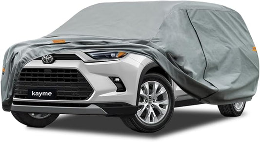 Kayme Heavy Duty SUV Car Cover Custom Fit Toyota Grand Highlander Waterproof All Weather for Automobiles, Full Exterior Covers Sun Rain UV Protection.（Deliver About 3-10 Days）