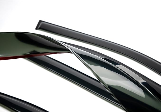 92410 Side Window Visor Vent Deflectors fit for 2006-2011 Honda Civic 2-Door Coupe,2pcs Outside Mount Tape-on Shatterproof Sun Rain Guards,Dark Smoke Window Shades