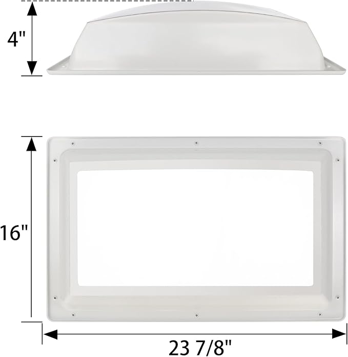 XMK RV Skylight Inner Dome, 14" x 22" x 4" RV Skylight Replacement Inner Dome with Clear Window for RV's Campers Food Trucks Shower Roof Opening, Include Screws