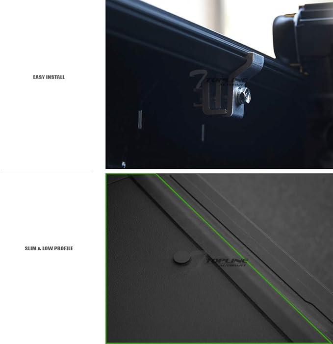 Low Profile Hard Tri Fold Aluminum Truck Bed Tonneau Cover Compatible with 14-21 Toyota Tundra 5.5 Ft (66") Short Bed