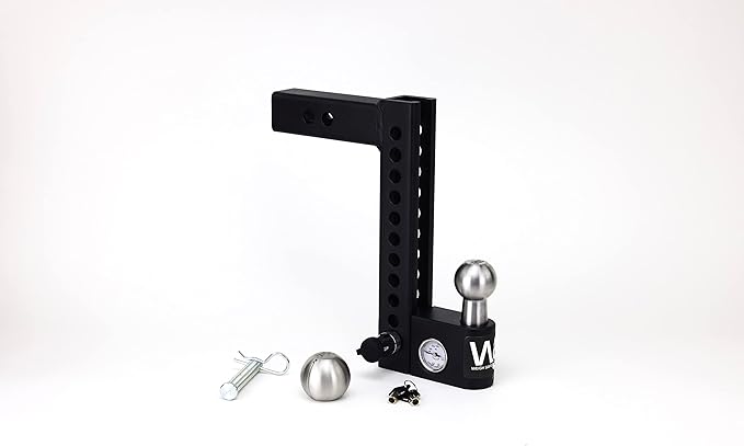 Weigh Safe Aero Hitch - Adjustable Trailer Hitch Ball Mount - 10" Drop Hitch for 2" Receiver - Premium Heavy Duty Steel Trailer Tow Hitch w/Built in Weight Scale for Anti Sway, 12,500 lbs GTW