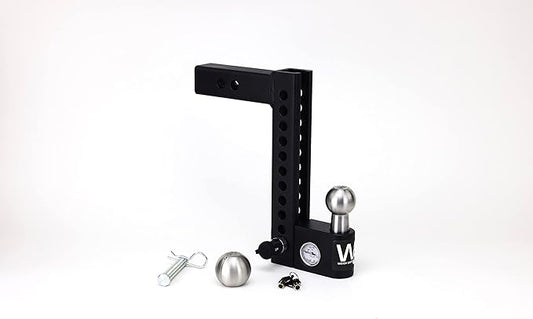 Weigh Safe Aero Hitch - Adjustable Trailer Hitch Ball Mount - 10" Drop Hitch for 2" Receiver - Premium Heavy Duty Steel Trailer Tow Hitch w/Built in Weight Scale for Anti Sway, 12,500 lbs GTW