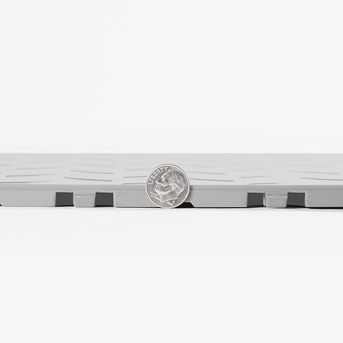 FlooringInc's Nitro 12"x12" Snap-Together Garage Flooring Tiles, Non-Slip Interlocking Plastic Floor Mat, Diamond Pattern, Gunmetal, 1 Tile, 1 Sq/Ft