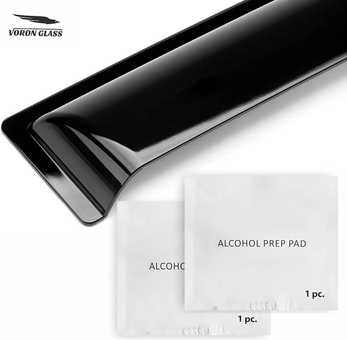 Voron Glass Tape-on Extra Durable Rain Guards for Trucks Chevrolet (Chevy) Silverado/GMC Sierra 1500 2019-2026 Double Cab, Window Deflectors, Vent Window Visors, 4 Pieces - 130090
