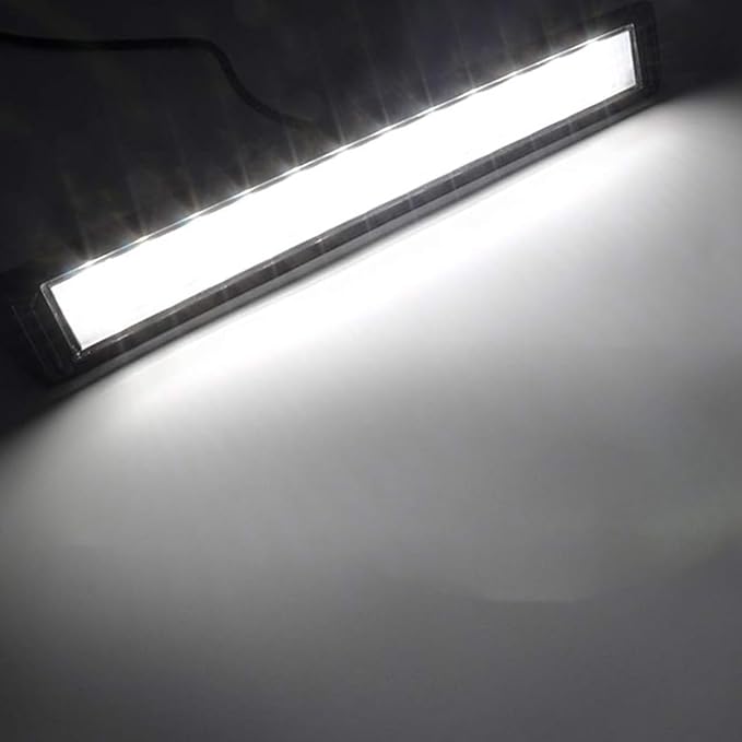 RV LED Exterior Lights, 18 Inch Boat Marine Trailer Utility Porch Awning Lighting Fixture, 12V/24V DC 6000K Cool-White Flood Beam, White Finish, 1 Pack