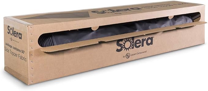 Solera Universal Slide-Topper Replacement Cut-to-Fit Fabric for 5th Wheel RVs, Travel Trailers, Motorhomes, 50' x 48" roll, Black - 432253