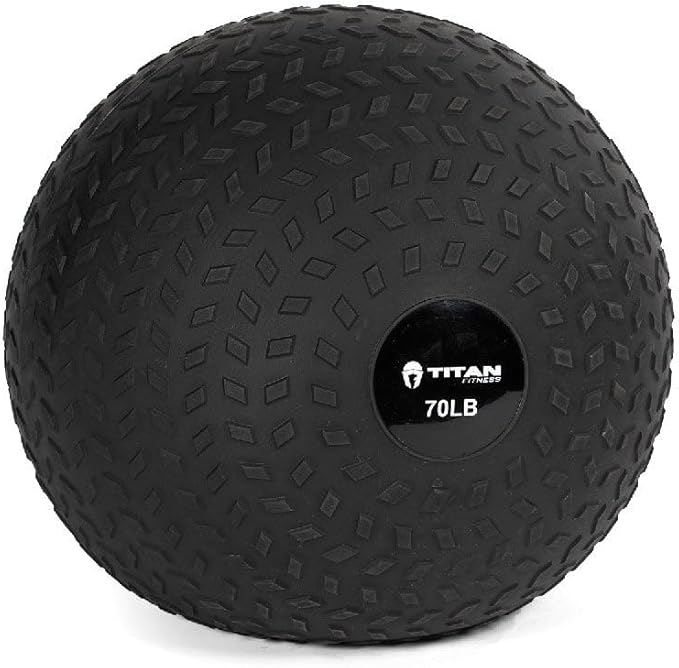 Titan Fitness Rubber Tread Slam Ball, Dead Bounce, Weight Workout - Throw, Catch, Slam, Twist