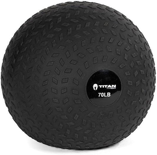 Titan Fitness Rubber Tread Slam Ball, Dead Bounce, Weight Workout - Throw, Catch, Slam, Twist