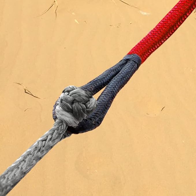 KING-PRO Kinetic Recovery Rope 7/8“x30' Towing Rope 30,000lbs Breaking Strength 100% Nylon Made Heavy Duty Offroad Snatch Strap 30% Elasticity for Full-Size Truck Large SUVs Offroad Vehicels (Red)