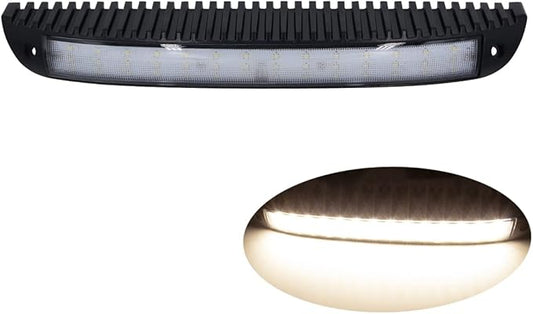 Raycharm 15.4" RV Low-Profile LED Work Light Fixture, 40° Down Angle Focused Flood Beam, 3000K Warm-White, High Light-Output Low Ampere, Aluminum Housing Black Finish, 12V/24V, 1-Pack