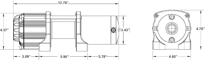 SuperATV Black Ops 3500 lb Winch with Winch Mounting Plate for 2017-2018 Polaris RZR XP Turbo/XP 4 Turbo | Complete RZR Winch Kit Ready for Install | 3/16" Steel Plating | No Drilling Required