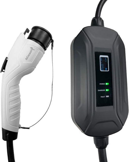 PRIMECOM Level 2 Electric Vehicle (EV) Charger (220V / 240Volt, 16Amp) Portable EVSE Smart Electric Car Charger, 30 Feet (14-30P Charger)