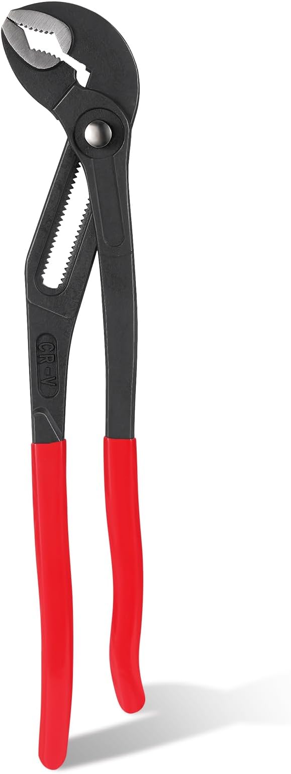 16 inch Tongue-and-Groove Pliers CR-V Adjustable Pliers 0-80mm (0-3.15inch) Large Opening Capacity Groove Joint Pliers Heavy-Duty Tasks Water Pump Pliers