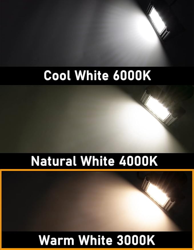 Raycharm 5" RV & Marine Boat Exterior LED Work Light Fixture, 40° Down Angle Flood Beam, 3000K Warm-White, 12V/24V DC, High Lumen Output Low Current Draw, Waterproof White Finish, 1-Pack