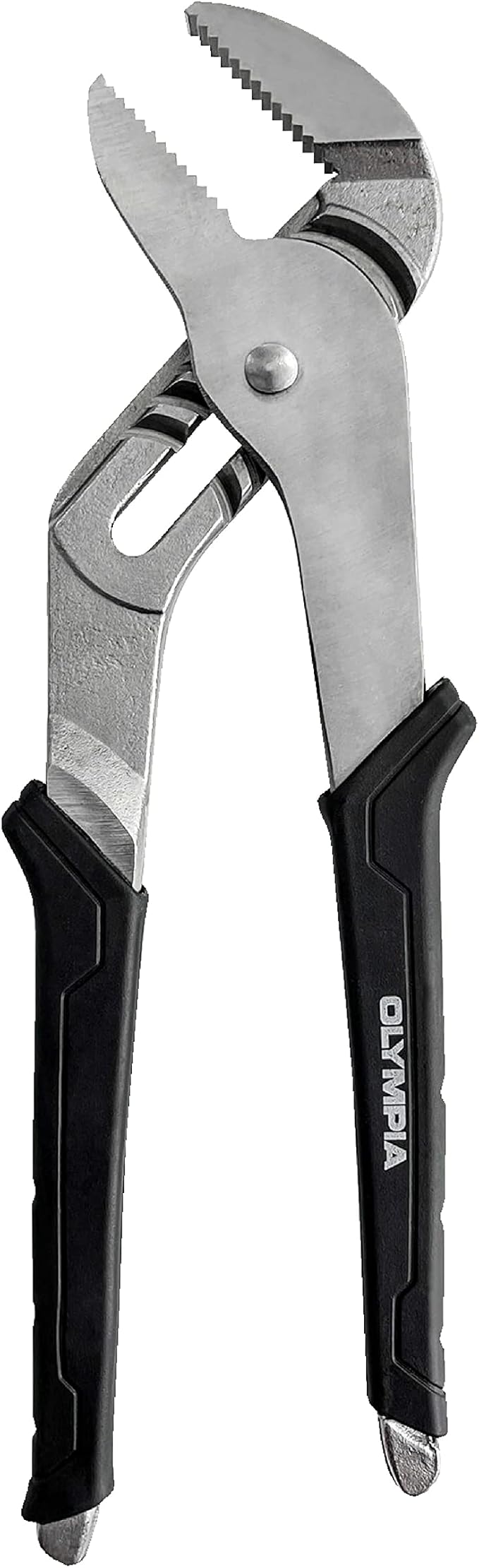 Olympia Tools 12-Inch Tongue and Groove Pliers, Straight Jaw Pliers with Cushion grip, 7 Jaw positions, 2.7" Jaw Capacity
