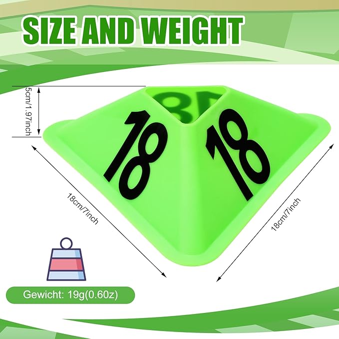 Cindeer 24 Pack Sports Cones with Numbered Soccer Plastic Traffic Cones Modern Sport Training Marker