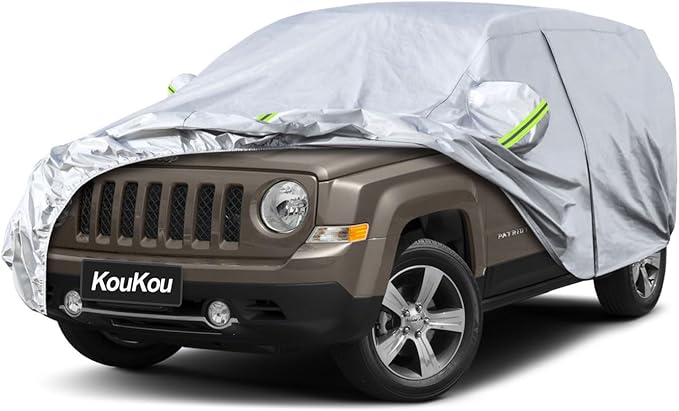 Koukou 6 Layers Car Cover Custom Fit Jeep Patriot from 2007 to 2016, Waterproof All Weather for Automobiles, Sun Rain Dust Snow Protection. (Ships from US Warehouse, Arrive Within 3-7 Days)