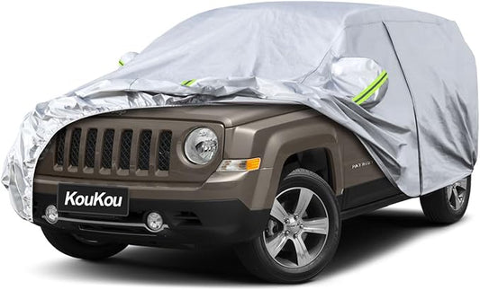 Koukou 6 Layers Car Cover Custom Fit Jeep Patriot from 2007 to 2016, Waterproof All Weather for Automobiles, Sun Rain Dust Snow Protection. (Ships from US Warehouse, Arrive Within 3-7 Days)