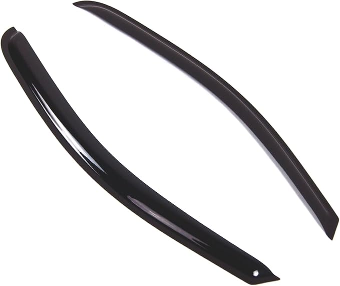 Tuningpros WD2-768B Dark Smoke 2 Pcs Set Window Visor (Outside Mount) Deflector Rain Guard Compatible with 2017-2018 Chevrolet Silverado Regular Cab