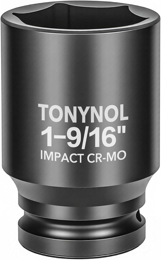 3/4" Inch Drive Deep Impact Socket,6-Point,SAE 1-9/16",80mmL,CR-MO,Heavy-Duty Automotive & Industrial Repair