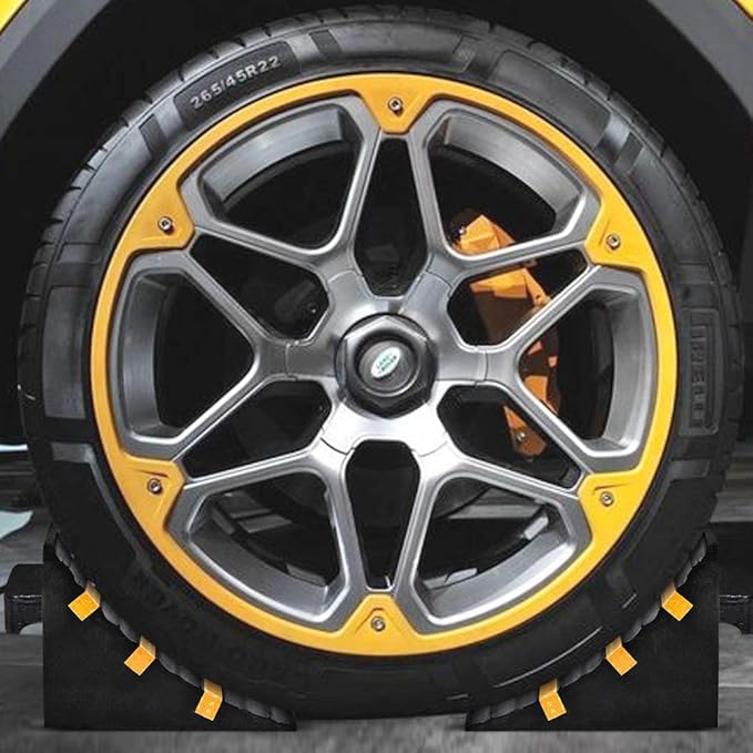 Heavy Duty Rubber Wheel Tire Chock 10" L x 6" W x 7.3" H, Front and Back for Camper, Trailer, RV, Truck, Car, Vehicle and RV (2-Pack)